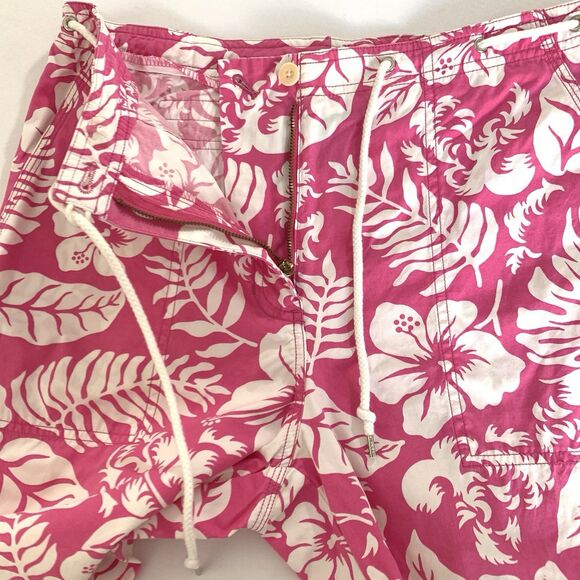 Vtg Lauren Ralph Lauren Capri Pant 6 Pink Hawaiian Floral Beach Barbie 90s Y2K - Picture 4 of 9